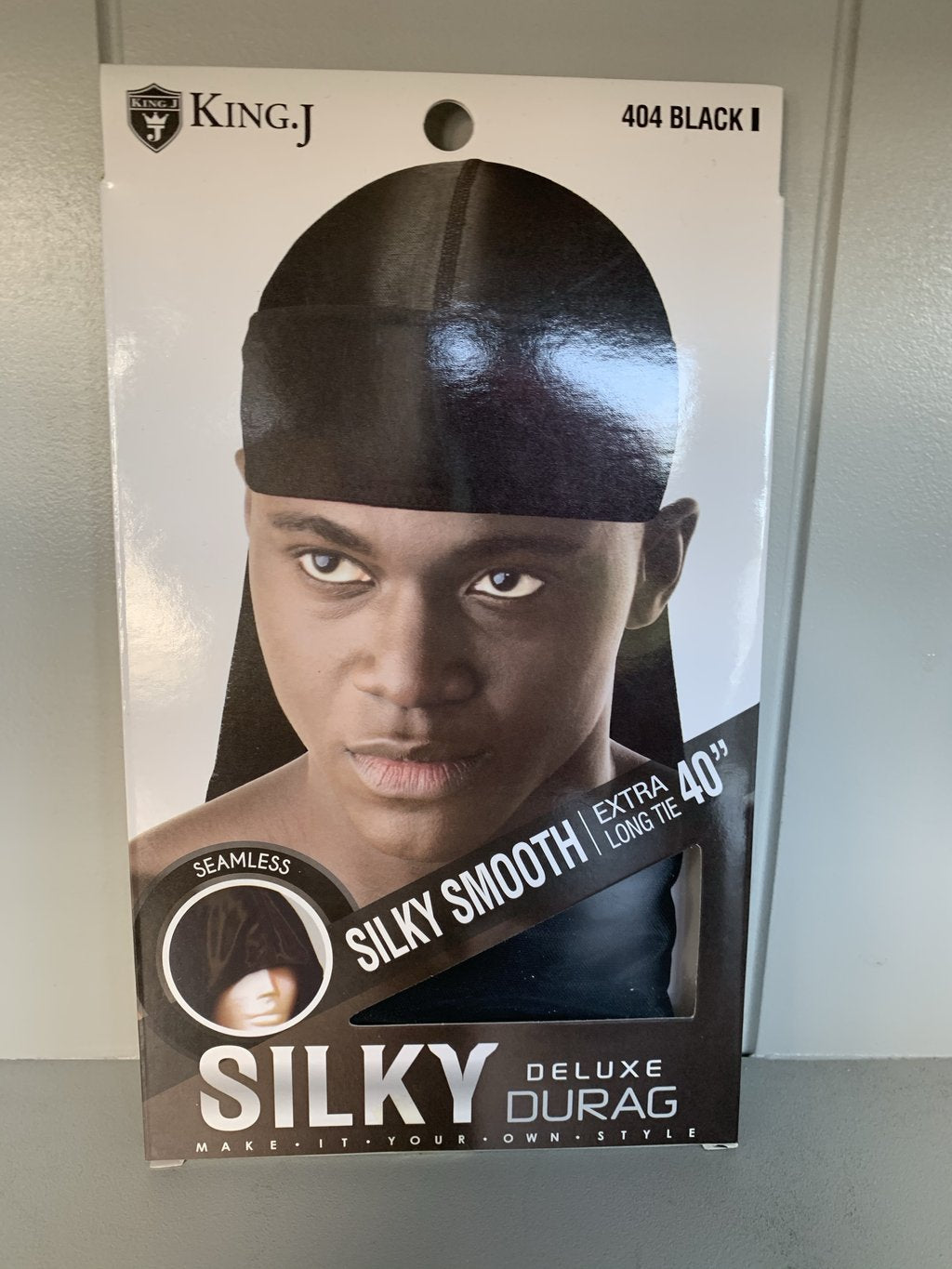 King.J- Silky Deluxe Seamless Durag Black