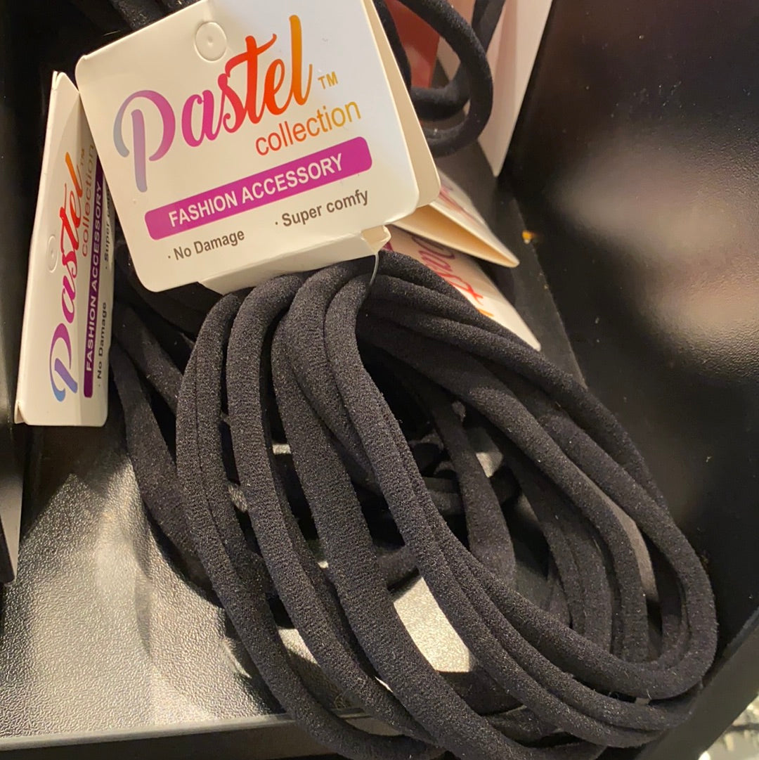 Pastel Collection Hair Ties- Black