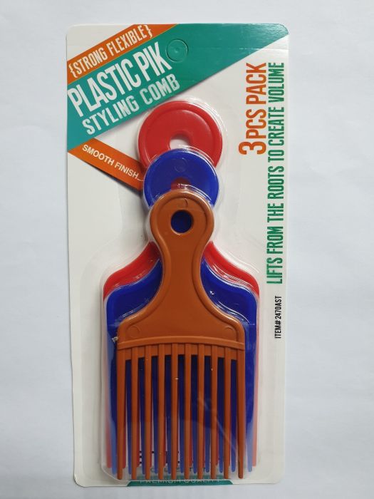 Stella Collection Plastic Pik Styling Comb (3 Pack)